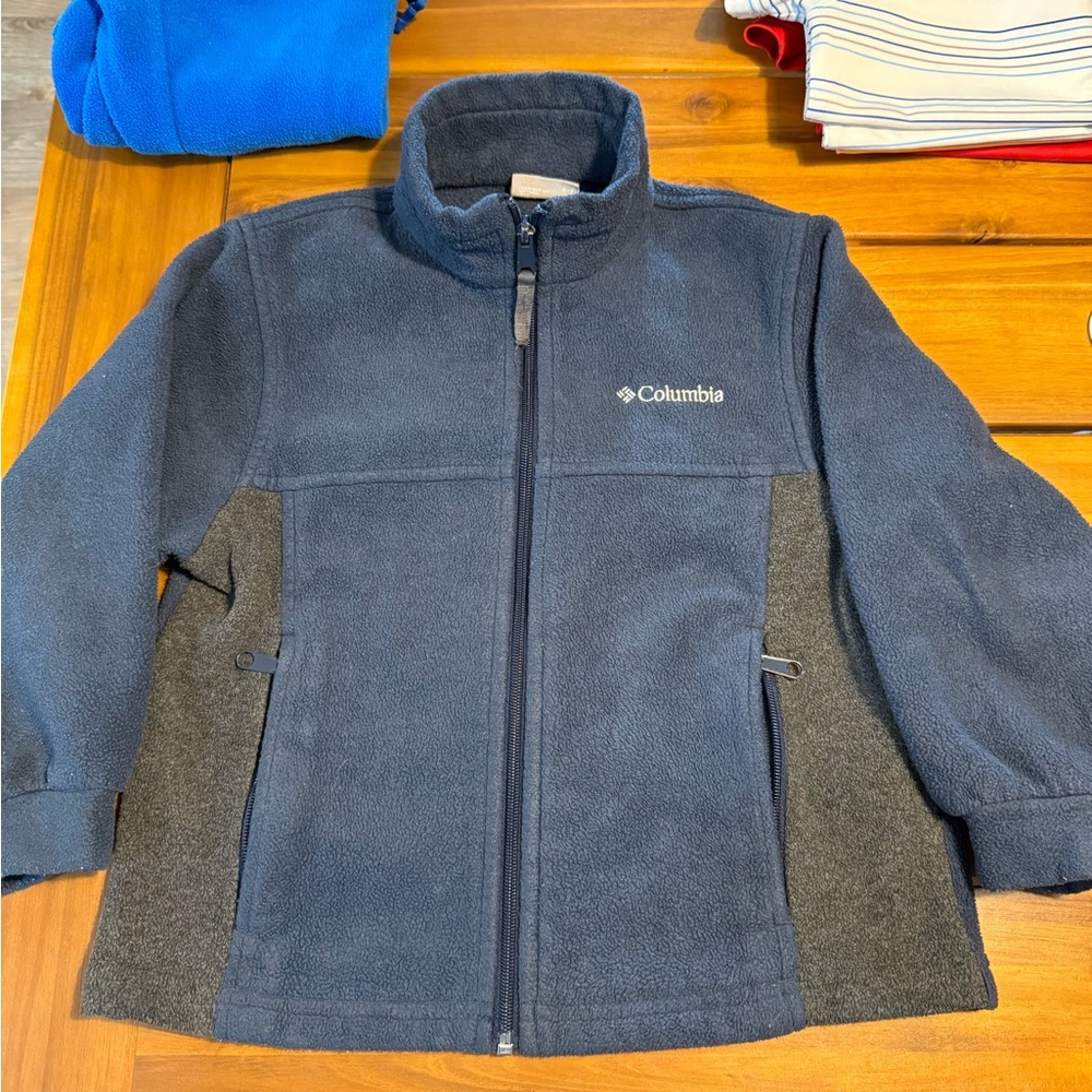 Columbia Kids Navy and Charcoal Fleece Jacket